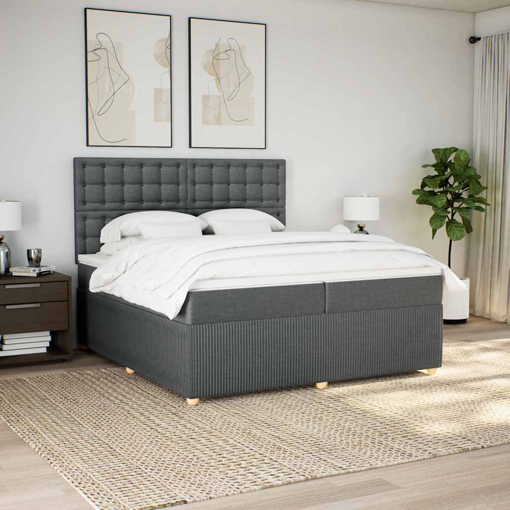 vidaXL Boxspring met matras stof lichtgrijs 90x190 cm