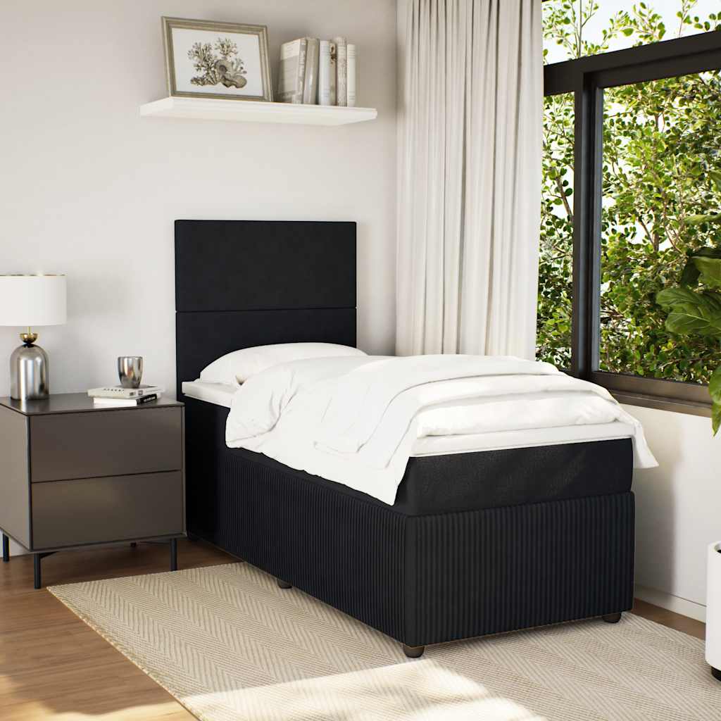 vidaXL Boxspring met matras fluweel donkergrijs 80x200 cm