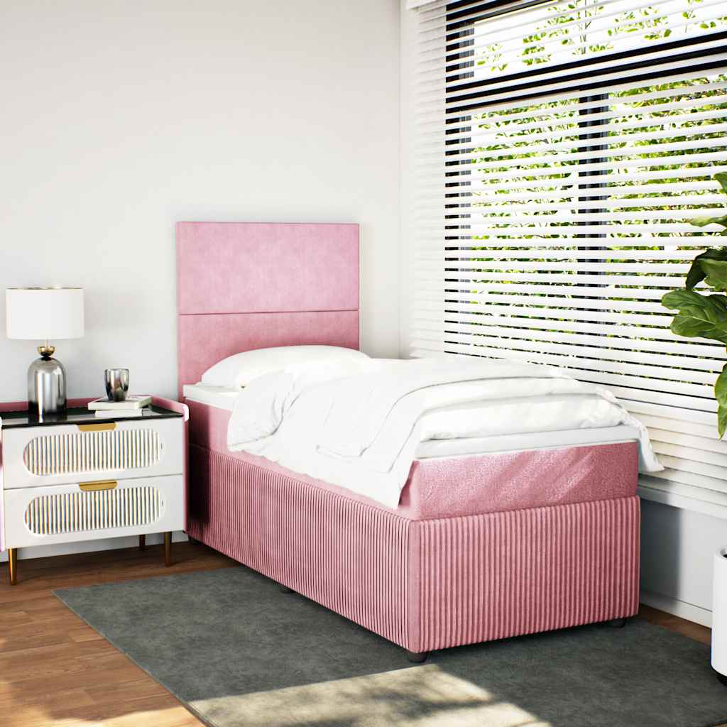 vidaXL Boxspring met matras fluweel donkergrijs 80x200 cm