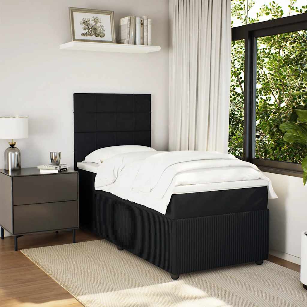 vidaXL Boxspring met matras fluweel donkergrijs 80x200 cm