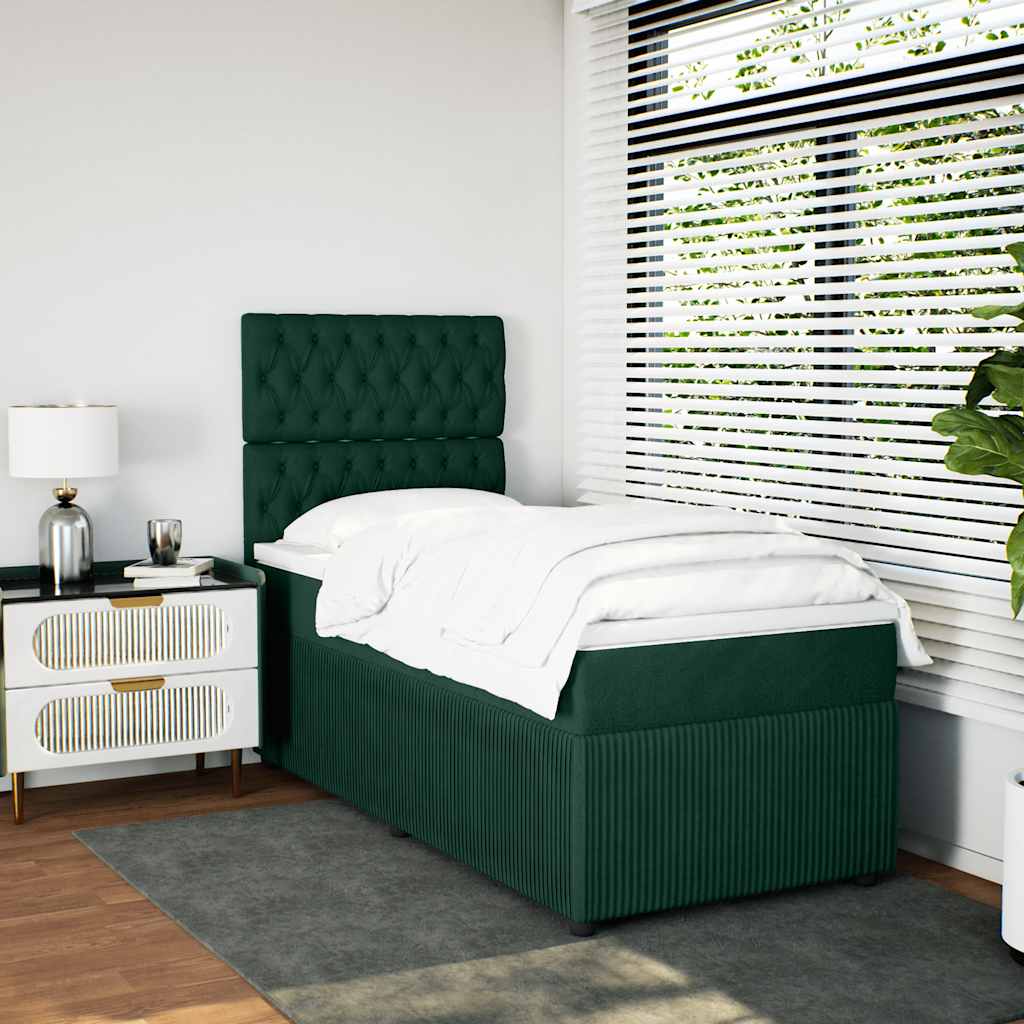 vidaXL Boxspring met matras fluweel donkergrijs 80x200 cm