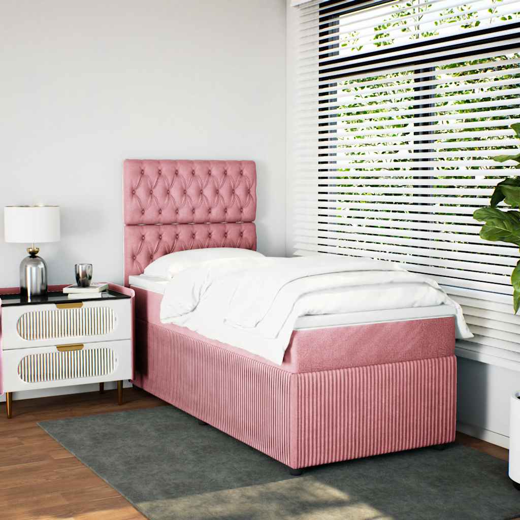 vidaXL Boxspring met matras fluweel donkergrijs 80x200 cm