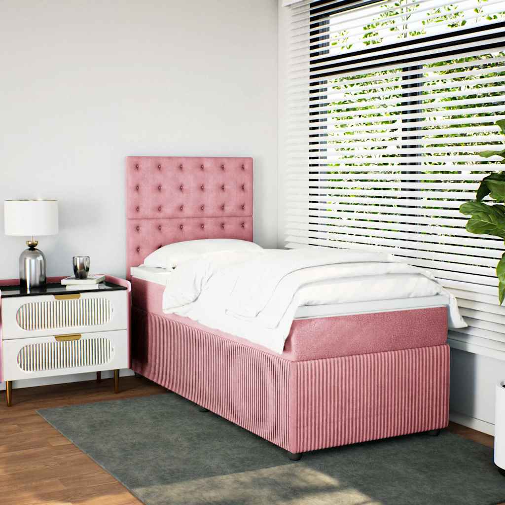 vidaXL Boxspring met matras fluweel donkergrijs 80x200 cm