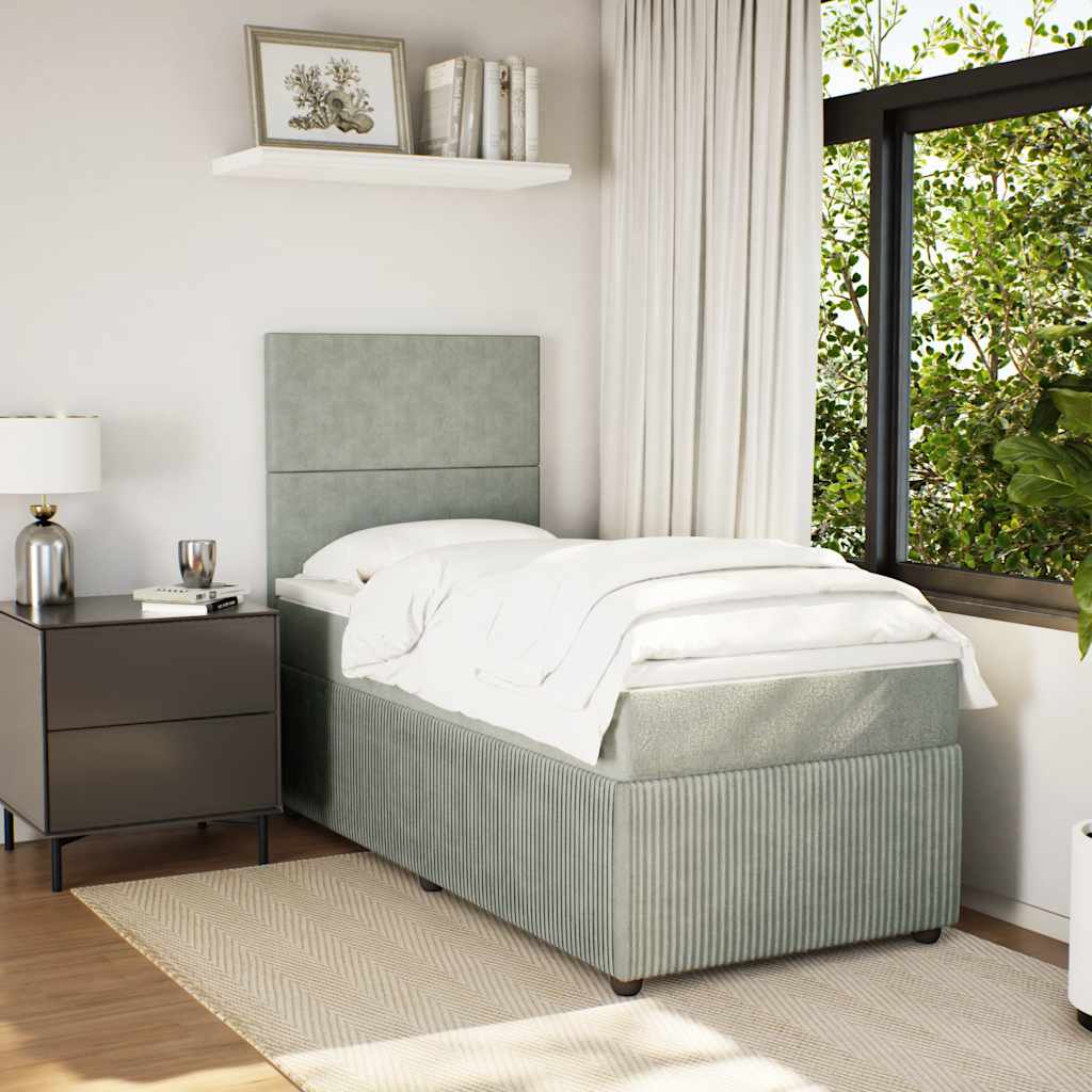 vidaXL Boxspring met matras fluweel donkergrijs 80x200 cm