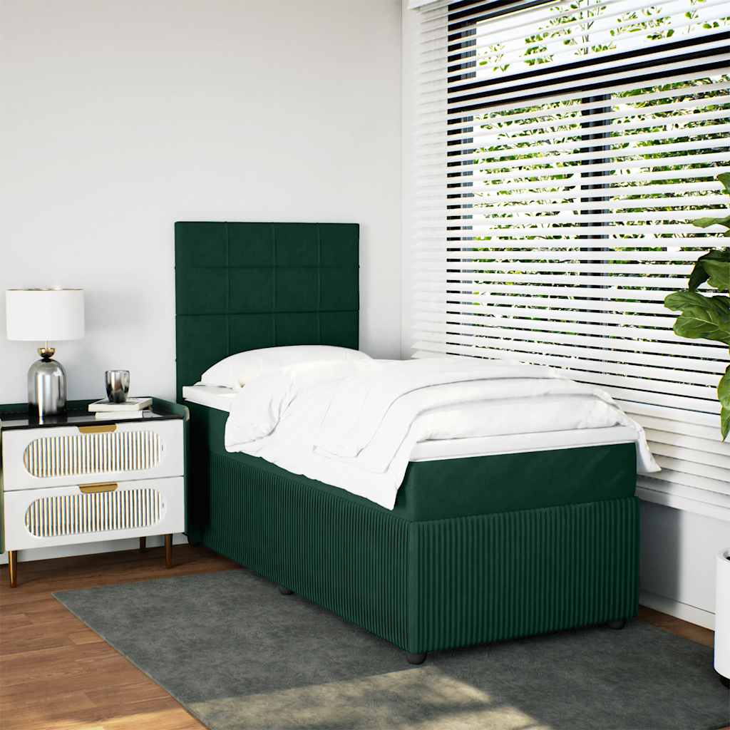 vidaXL Boxspring met matras fluweel donkergrijs 80x200 cm