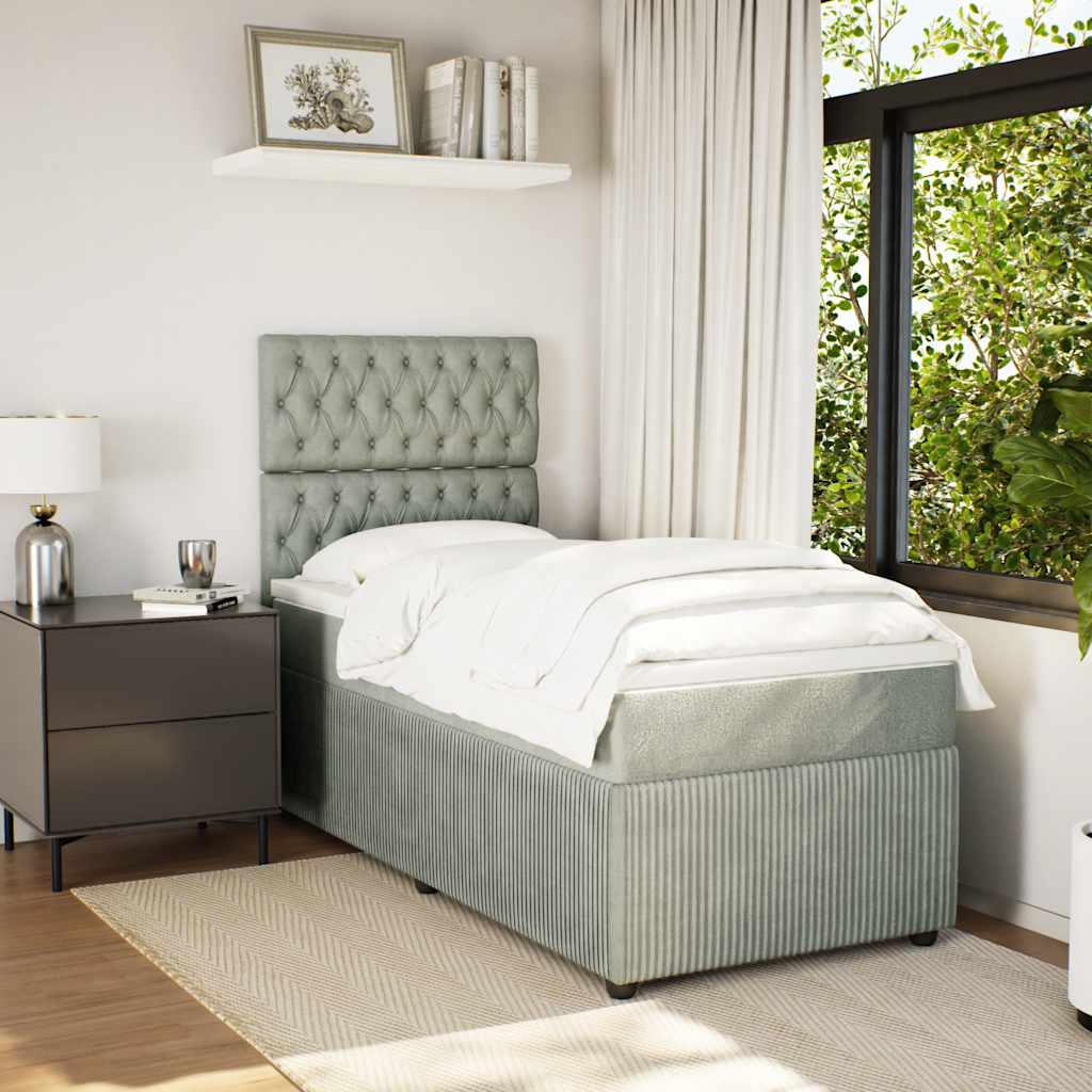vidaXL Boxspring met matras fluweel donkergrijs 80x200 cm
