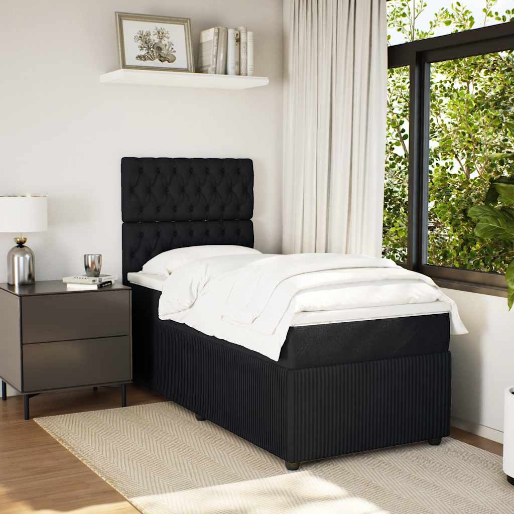 vidaXL Boxspring met matras fluweel donkergrijs 80x200 cm