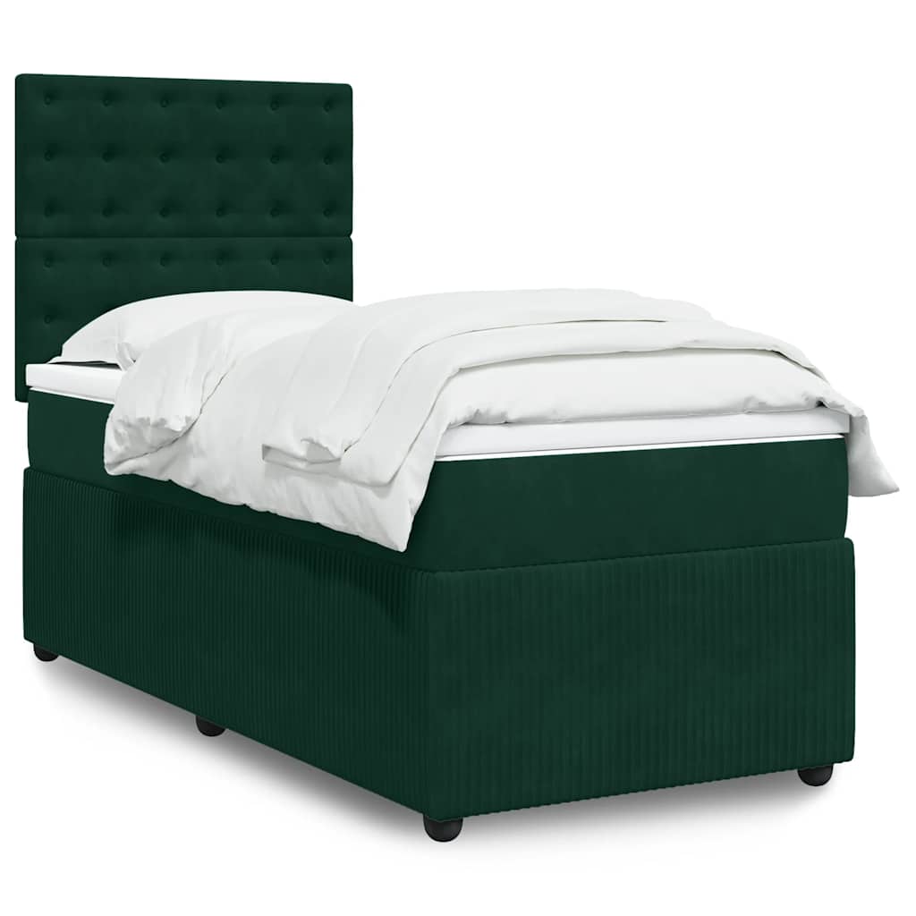 vidaXL Boxspring met matras fluweel donkergrijs 80x200 cm