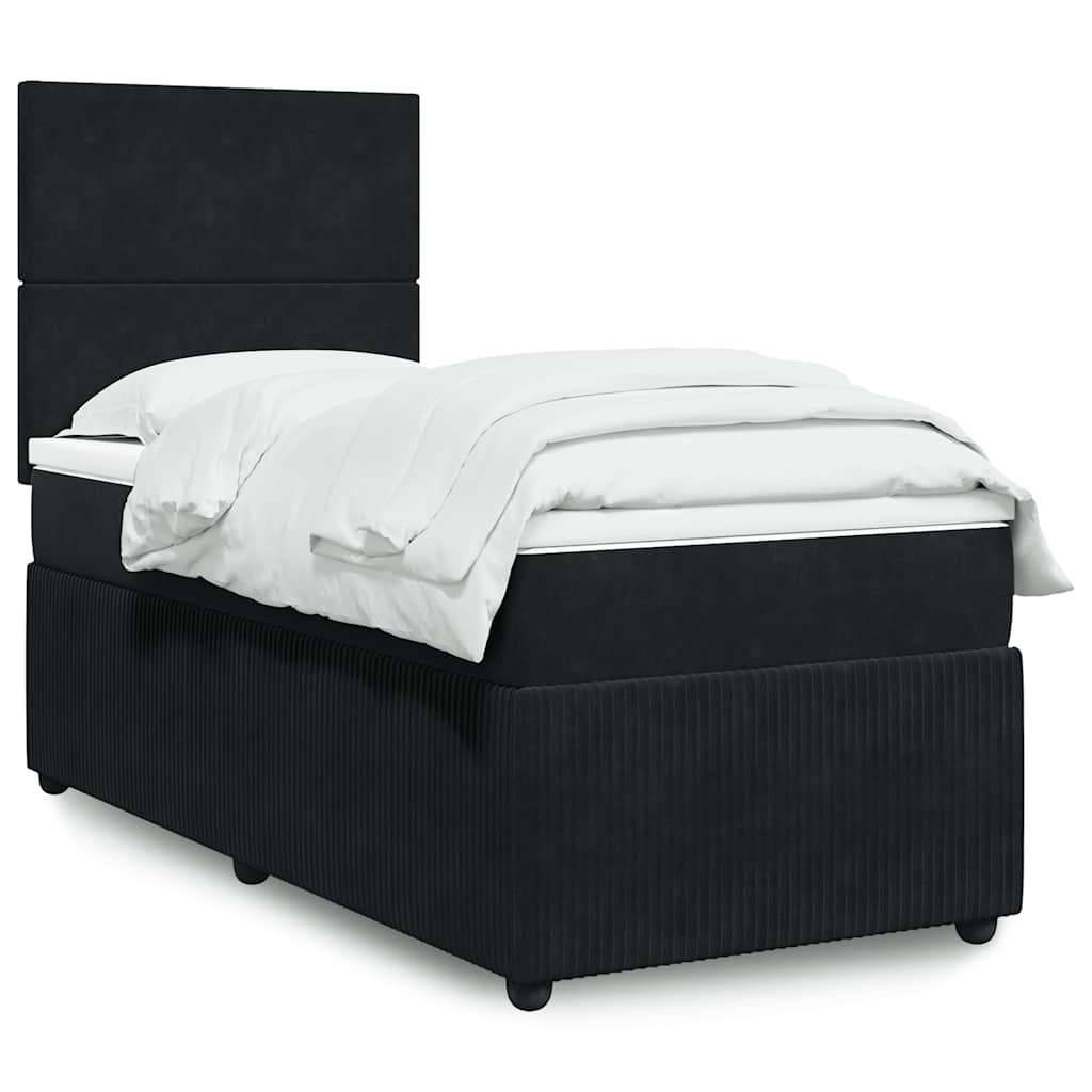 vidaXL Boxspring met matras fluweel donkergrijs 80x200 cm
