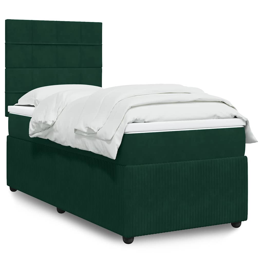 vidaXL Boxspring met matras fluweel donkergrijs 80x200 cm