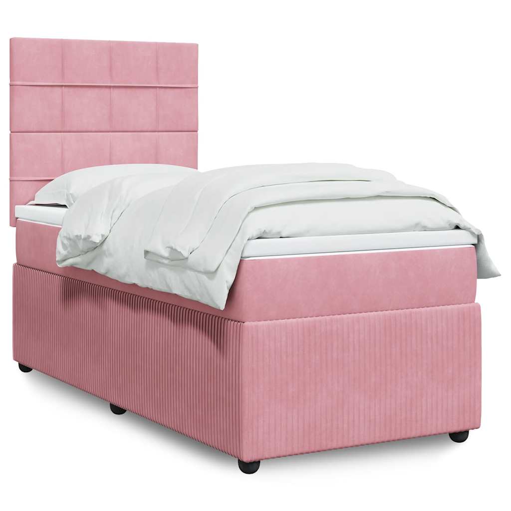 vidaXL Boxspring met matras fluweel donkergrijs 80x200 cm