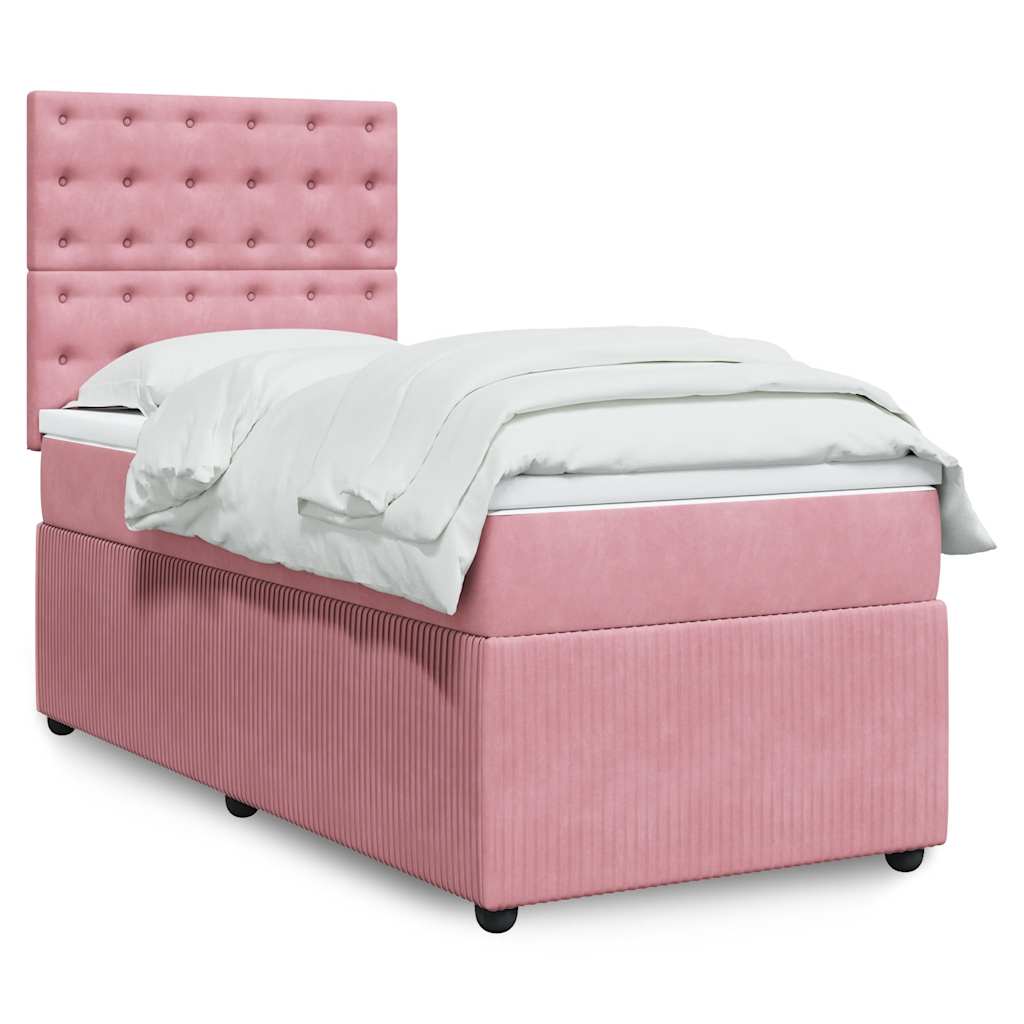 vidaXL Boxspring met matras fluweel donkergrijs 80x200 cm