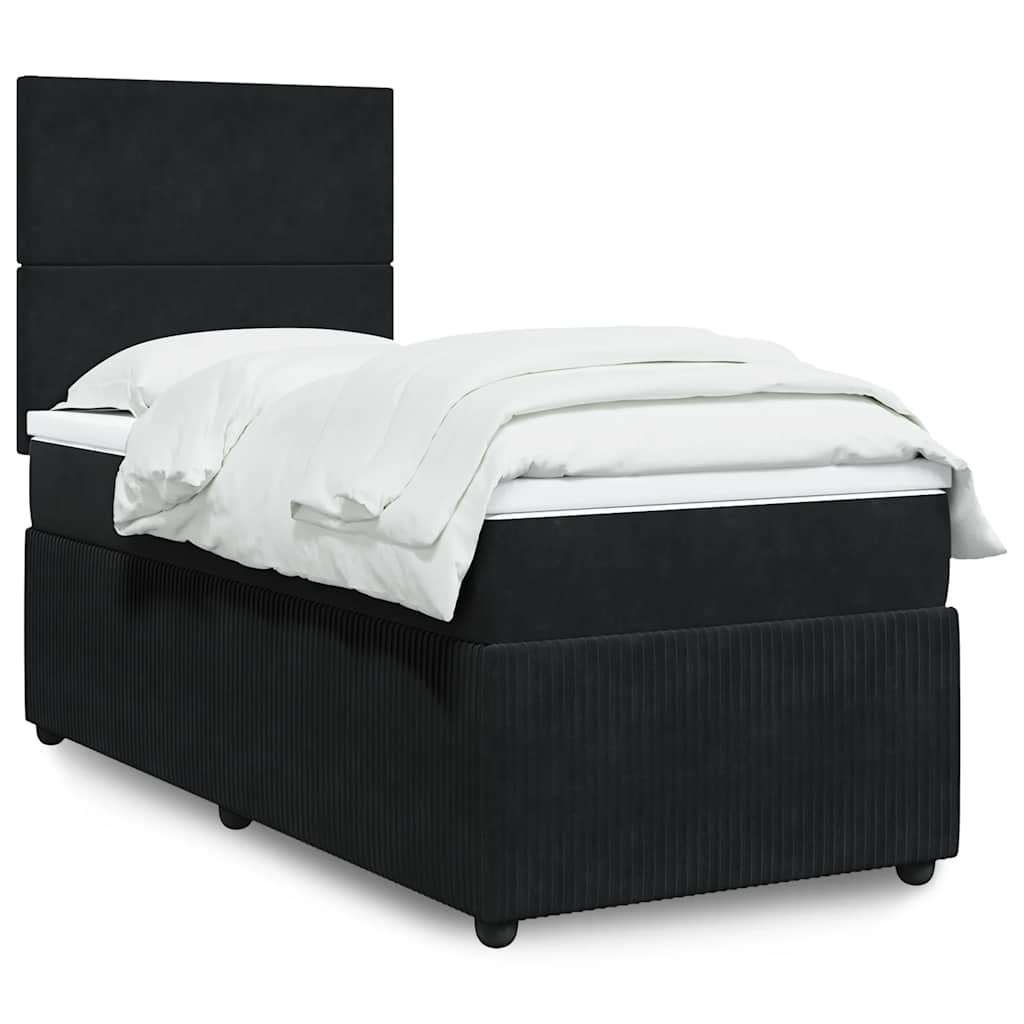 vidaXL Boxspring met matras fluweel donkergrijs 80x200 cm