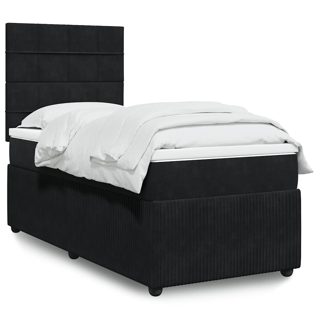 vidaXL Boxspring met matras fluweel donkergrijs 80x200 cm