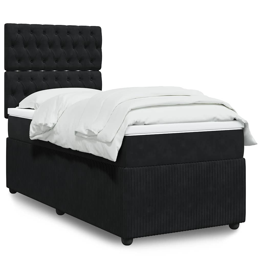 vidaXL Boxspring met matras fluweel donkergrijs 80x200 cm