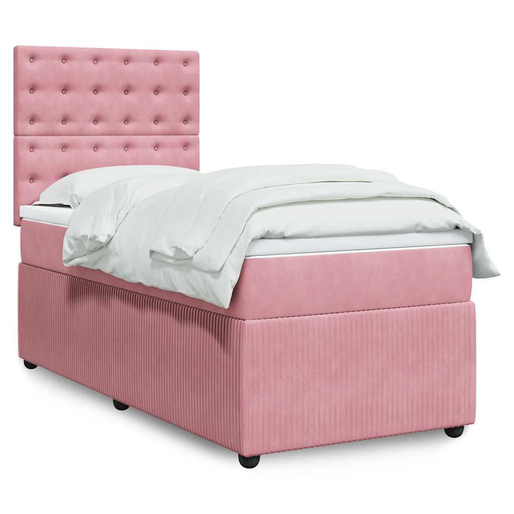vidaXL Boxspring met matras fluweel donkergrijs 80x200 cm