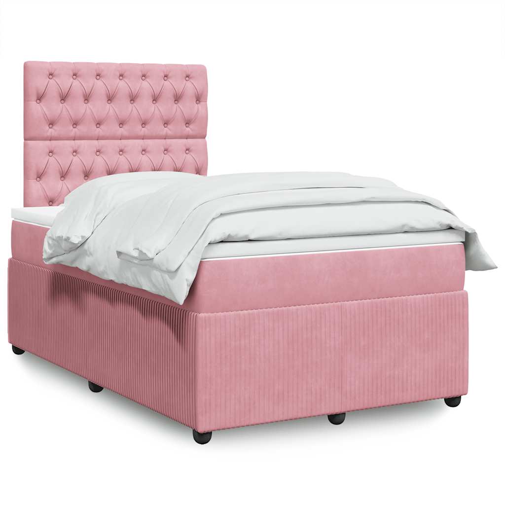 vidaXL Boxspring met matras fluweel donkergrijs 80x200 cm