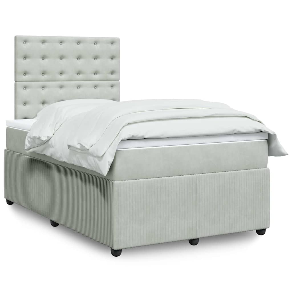 vidaXL Boxspring met matras fluweel donkergrijs 80x200 cm