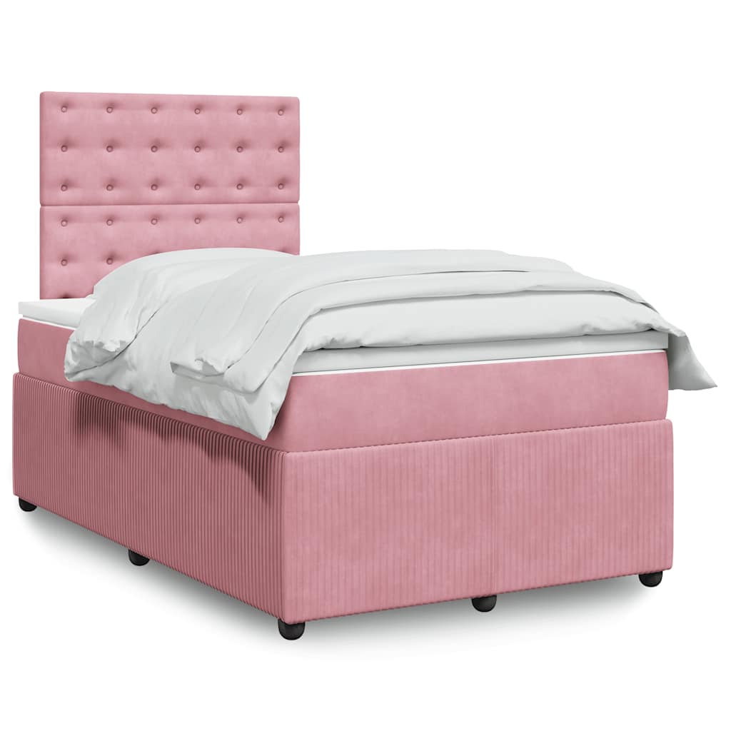vidaXL Boxspring met matras fluweel donkergrijs 80x200 cm