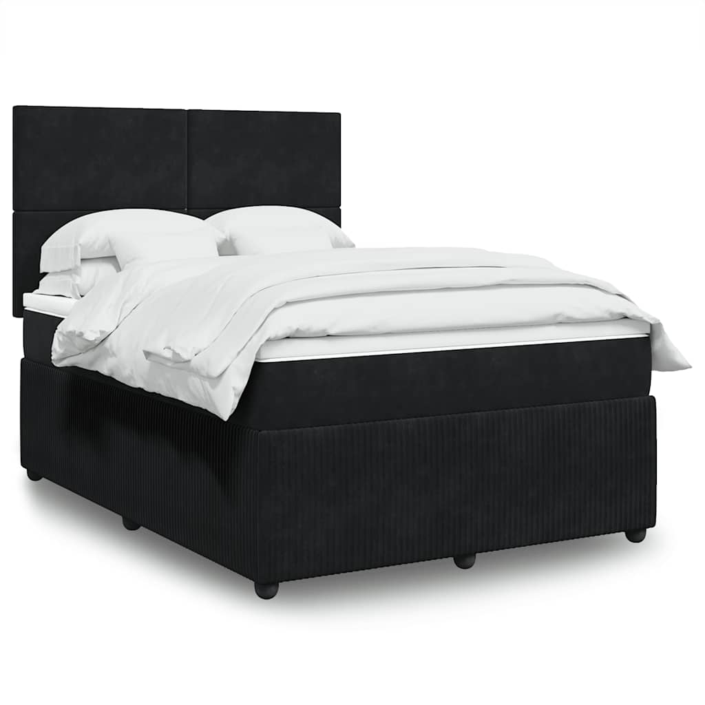 vidaXL Boxspring met matras fluweel donkergrijs 80x200 cm