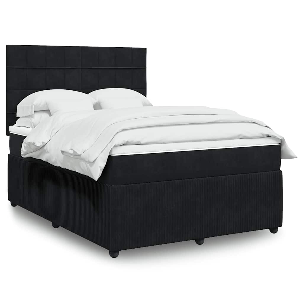 vidaXL Boxspring met matras fluweel donkergrijs 80x200 cm