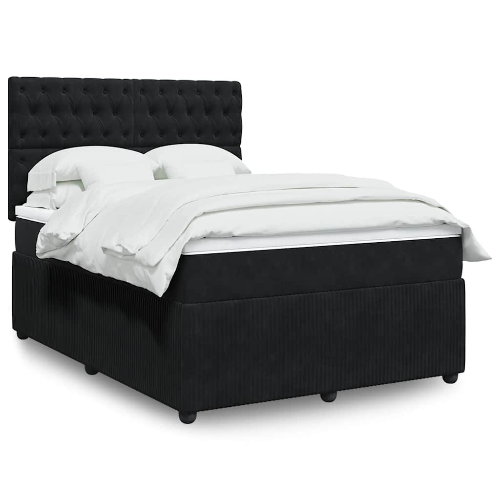 vidaXL Boxspring met matras fluweel donkergrijs 80x200 cm