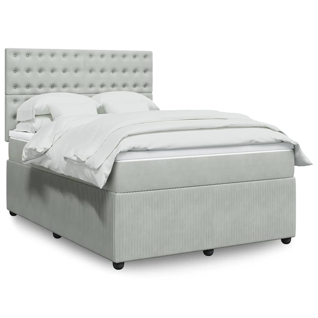 vidaXL Boxspring met matras fluweel donkergrijs 80x200 cm