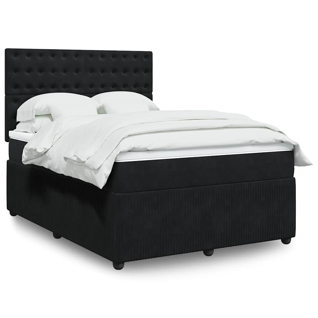 vidaXL Boxspring met matras fluweel donkergrijs 80x200 cm