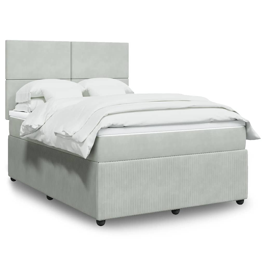 vidaXL Boxspring met matras fluweel donkergrijs 80x200 cm