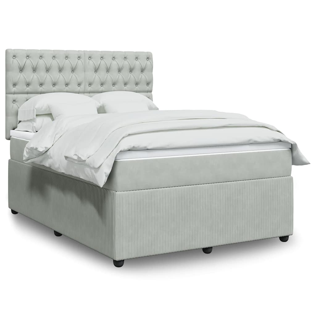 vidaXL Boxspring met matras fluweel donkergrijs 80x200 cm