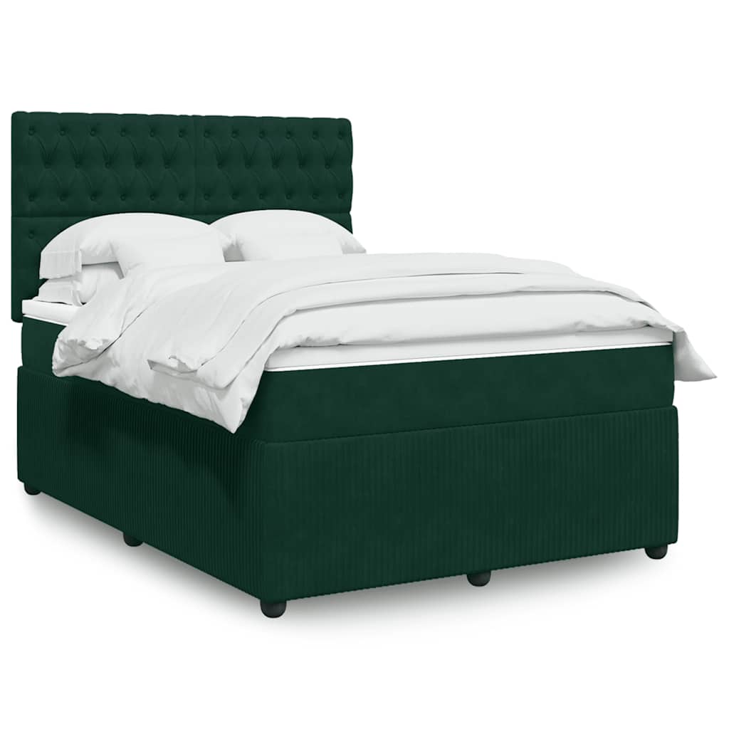 vidaXL Boxspring met matras fluweel donkergrijs 80x200 cm