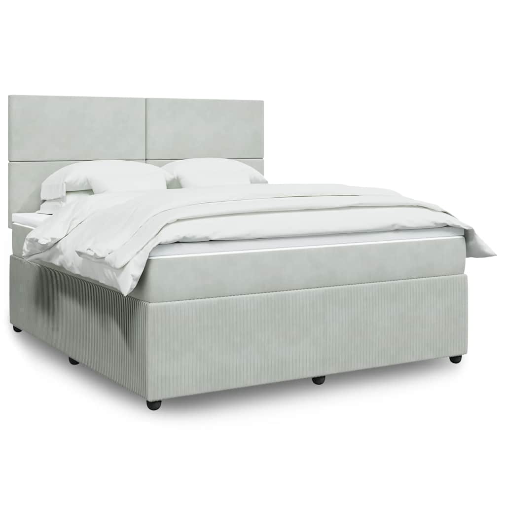 vidaXL Boxspring met matras fluweel donkergrijs 80x200 cm
