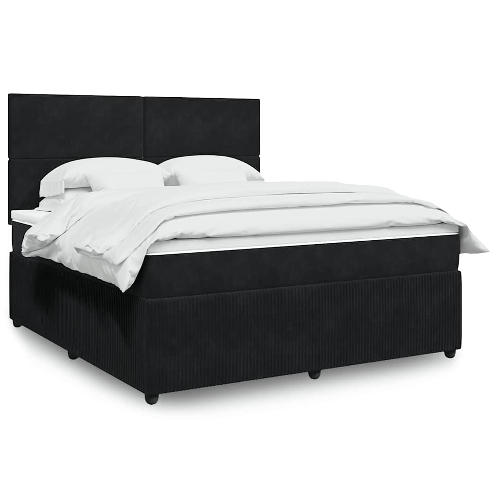 vidaXL Boxspring met matras fluweel donkergrijs 80x200 cm