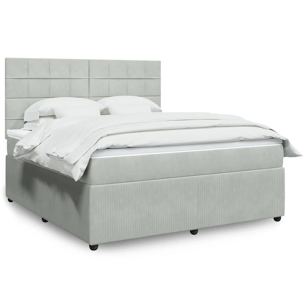 vidaXL Boxspring met matras fluweel donkergrijs 80x200 cm