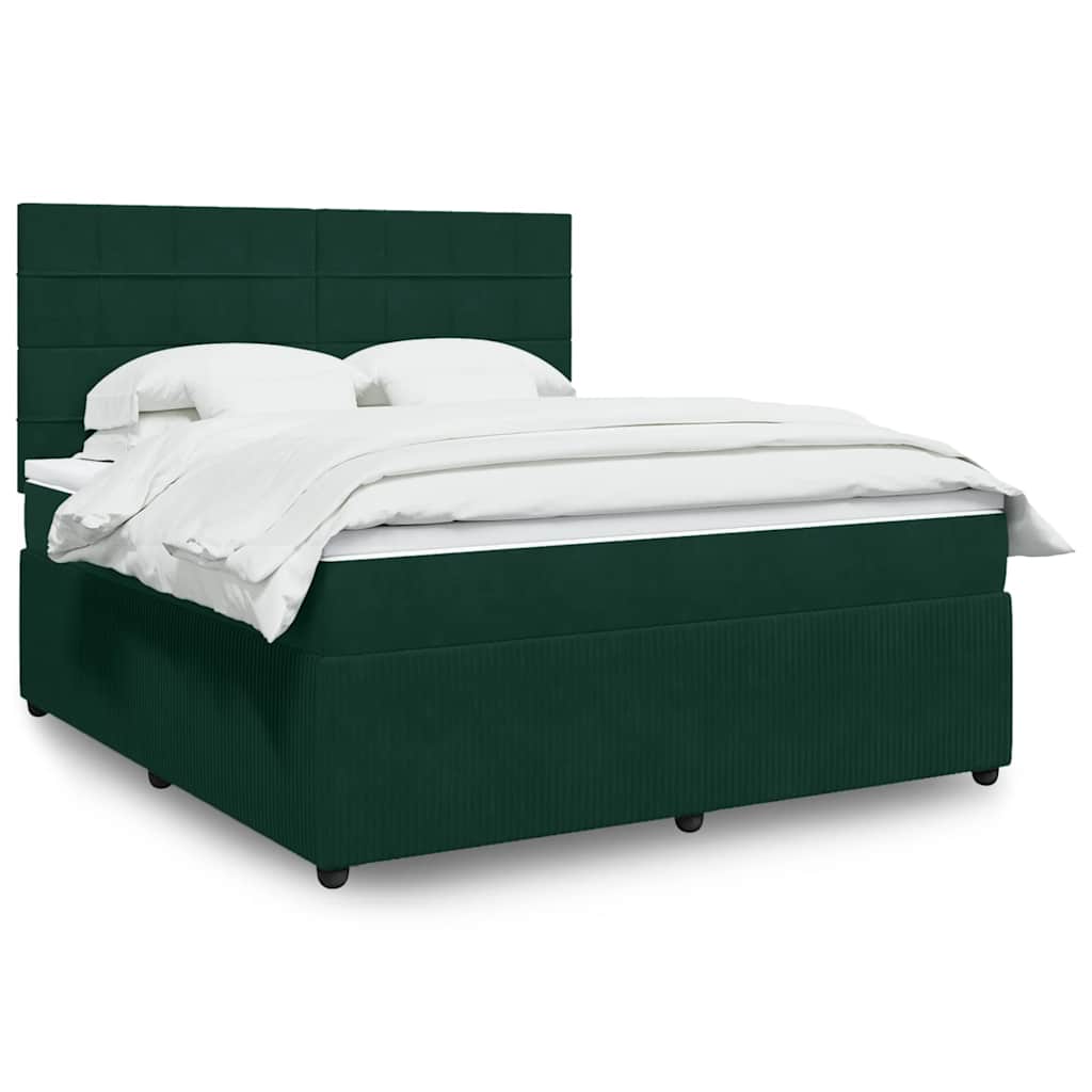 vidaXL Boxspring met matras fluweel donkergrijs 80x200 cm