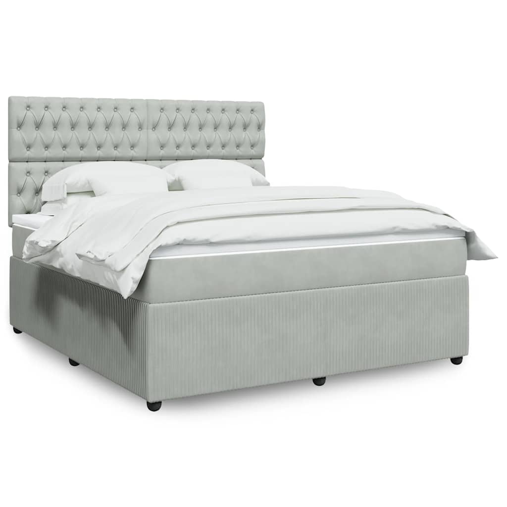 vidaXL Boxspring met matras fluweel donkergrijs 80x200 cm