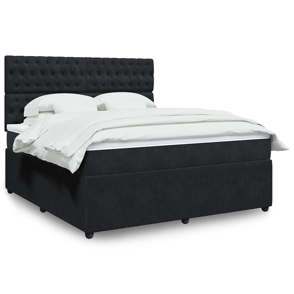 vidaXL Boxspring met matras fluweel donkergrijs 80x200 cm