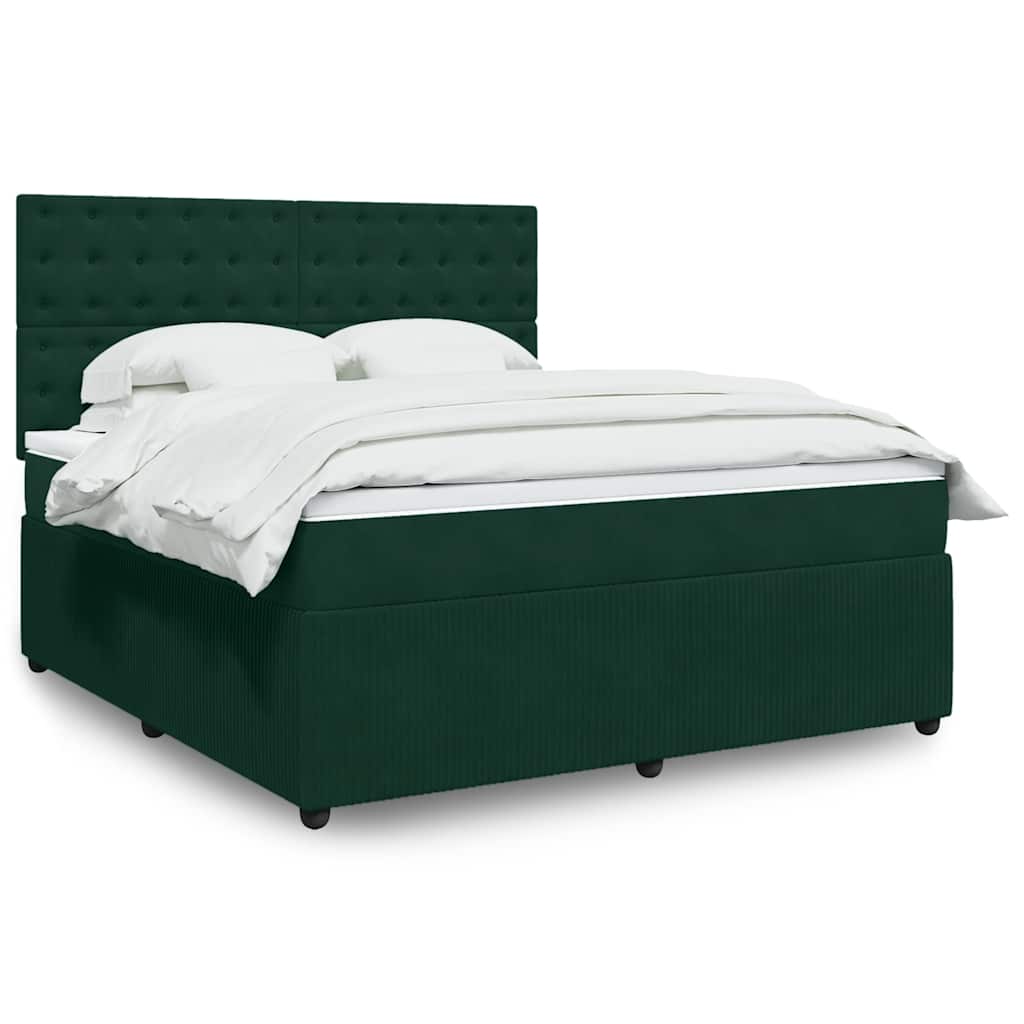vidaXL Boxspring met matras fluweel donkergrijs 80x200 cm
