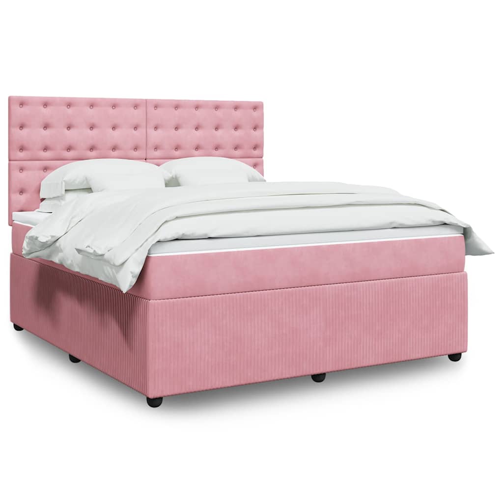 vidaXL Boxspring met matras fluweel donkergrijs 80x200 cm