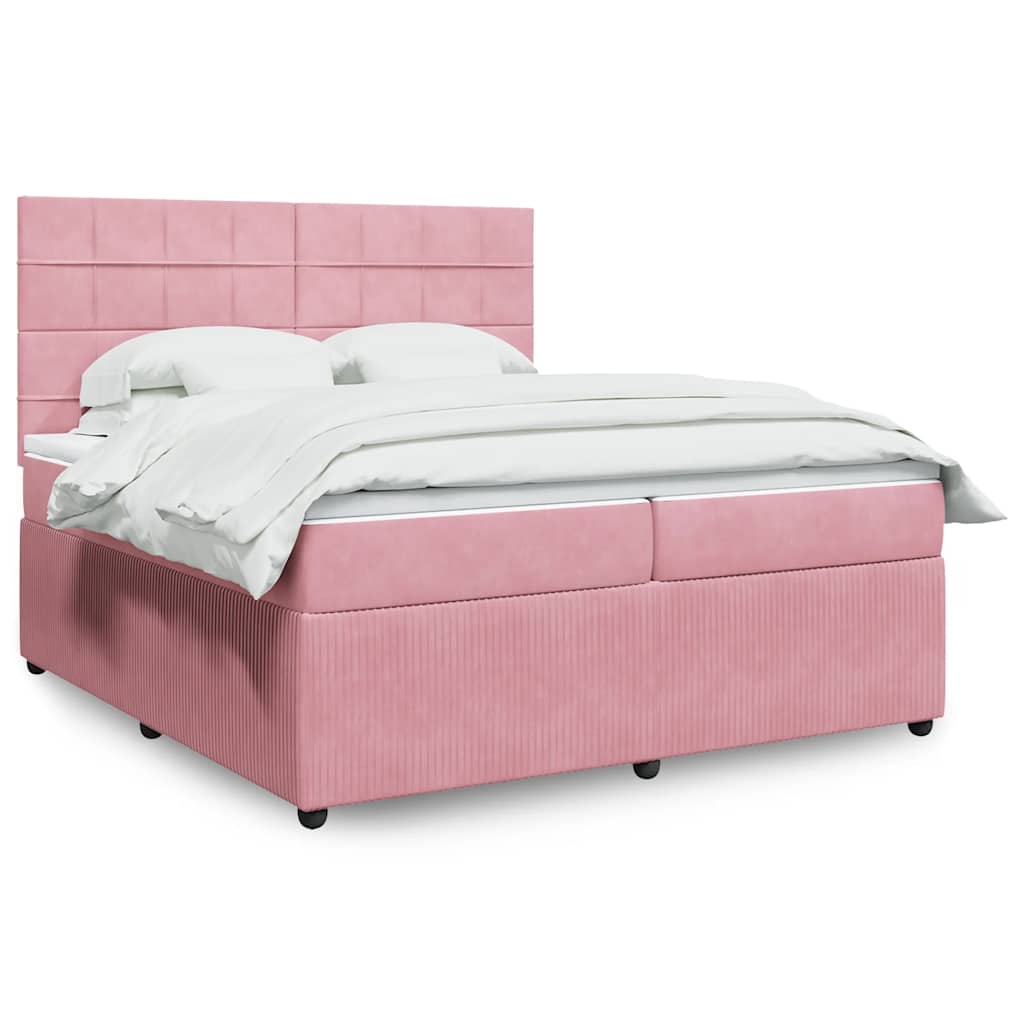 vidaXL Boxspring met matras fluweel donkergrijs 80x200 cm