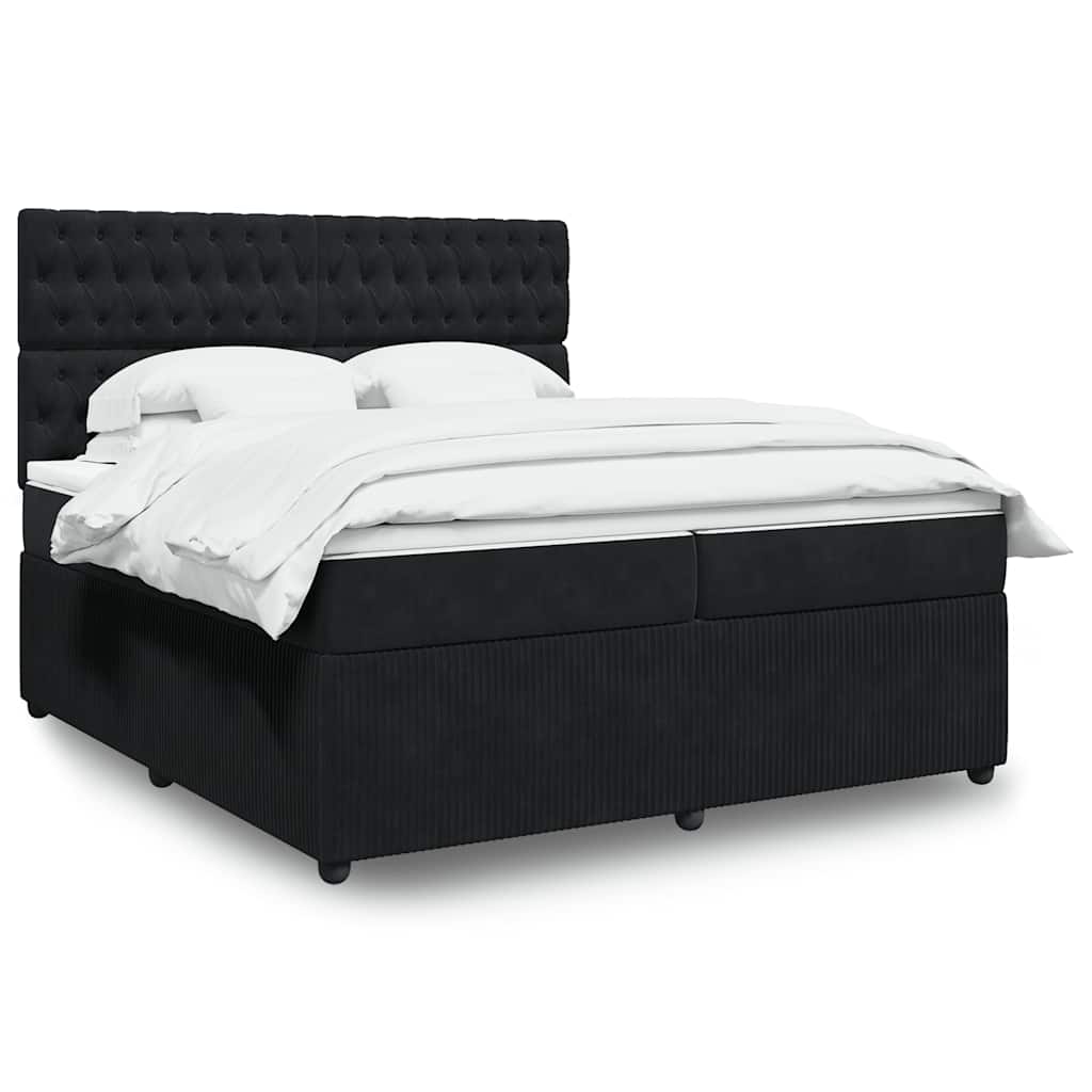 vidaXL Boxspring met matras fluweel donkergrijs 80x200 cm