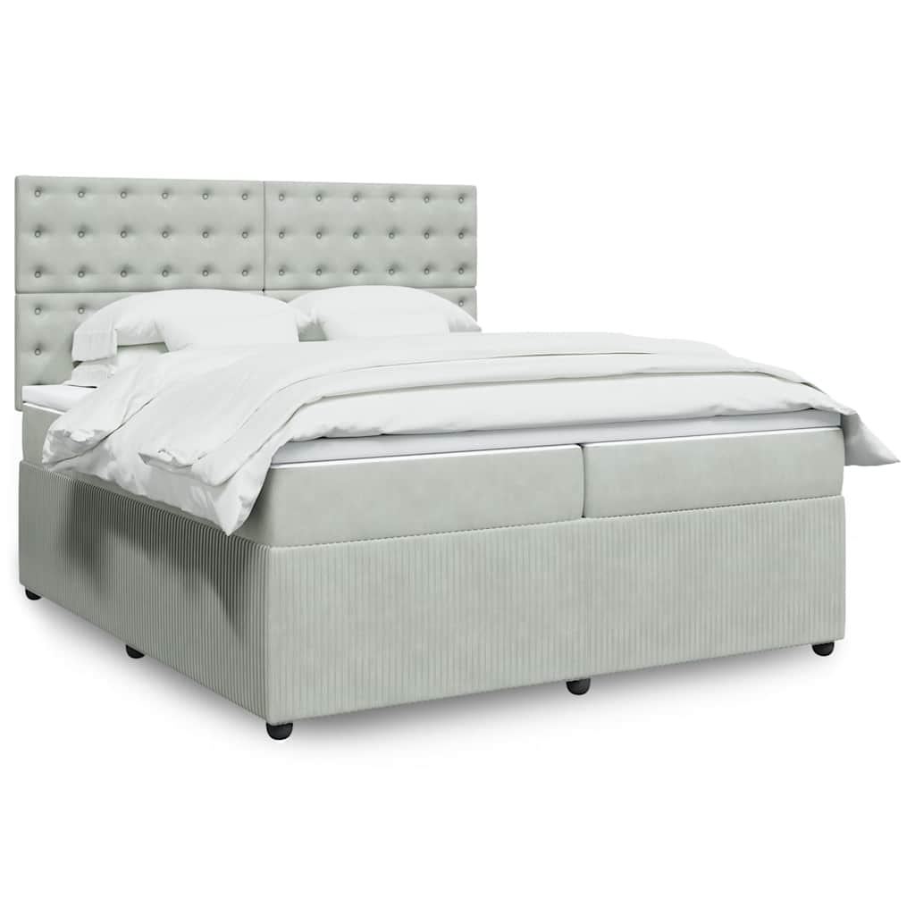 vidaXL Boxspring met matras fluweel donkergrijs 80x200 cm