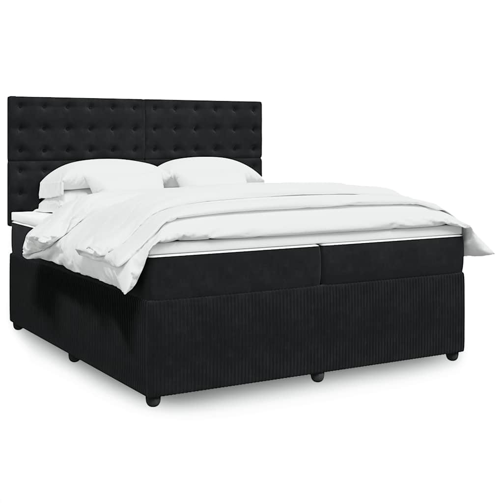 vidaXL Boxspring met matras fluweel donkergrijs 80x200 cm