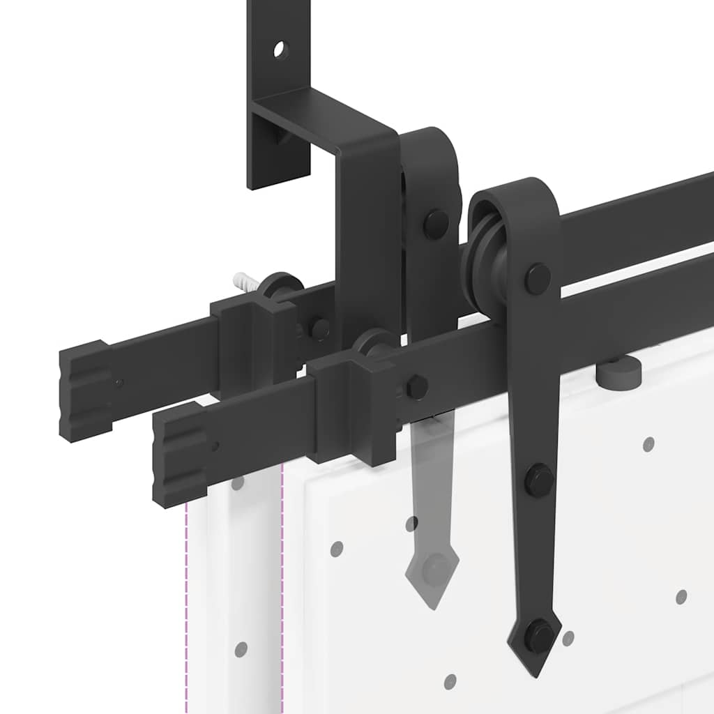 vidaXL Doos met onderdelen voor schuifdeur 213,5 cm staal zwart