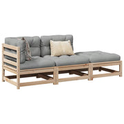 vidaXL 3-Piece Lounge Set with Cushions Solid Pinewood