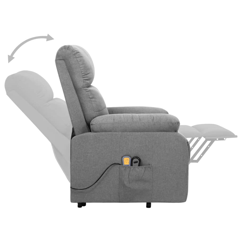 vidaXL Sta-op-massagestoel stof lichtgrijs