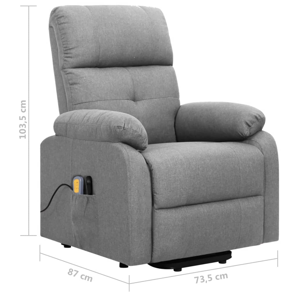 vidaXL Sta-op-massagestoel stof lichtgrijs