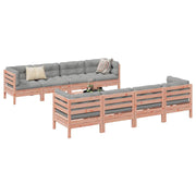 vidaXL 9-piece lounge set with cushions, solid Douglas fir wood