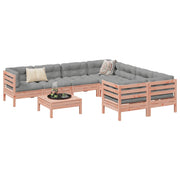 vidaXL 9-piece lounge set with cushions, solid Douglas fir wood