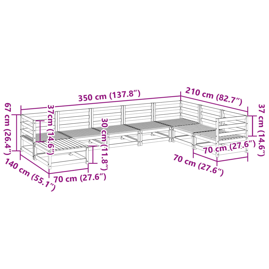 vidaXL 8-Piece Lounge Set Solid Douglas Fir Wood